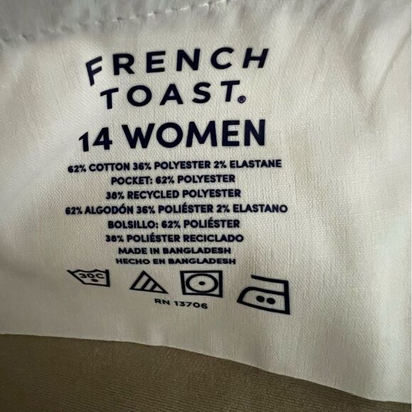 NWT French Toast Khaki Women’s Chino Shorts Sz 14 - Picture 11 of 12